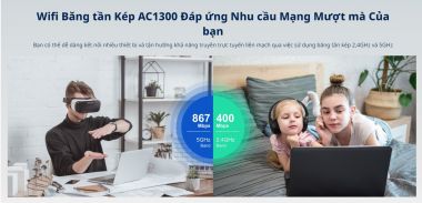 RG-EW1300G Bộ định tuyến vô tuyến Gigabit băng tần kép 1300M