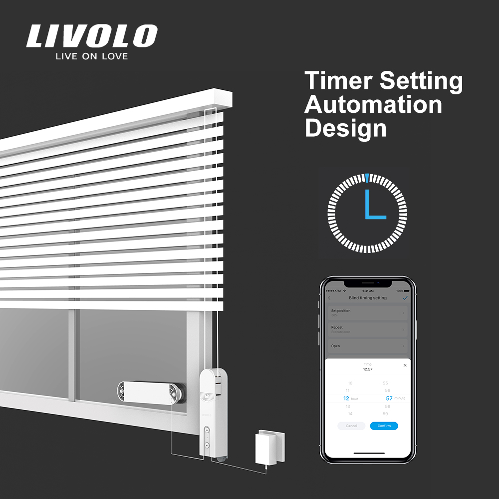 Động cơ rèm chuỗi năng lượng mặt trời Livolo Wifi VL-XI002