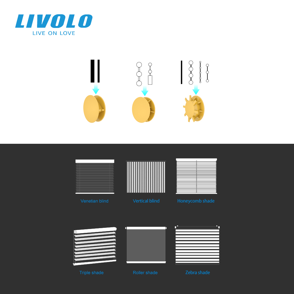 Động cơ rèm chuỗi năng lượng mặt trời Livolo Wifi VL-XI002